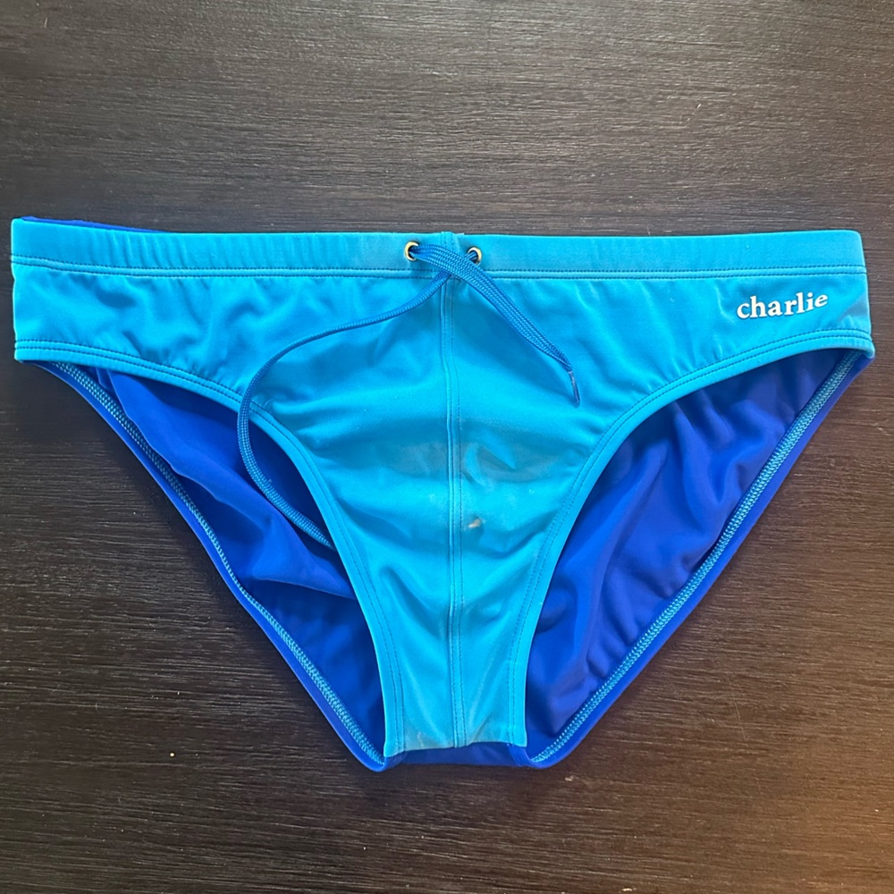 Charlie by Matthew Zink Two Tone Blue Swim Brief